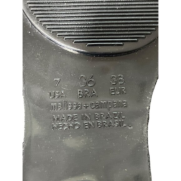 Melissa + Campana Black Jelly Flats Womens Size 7 - Picture 7 of 10